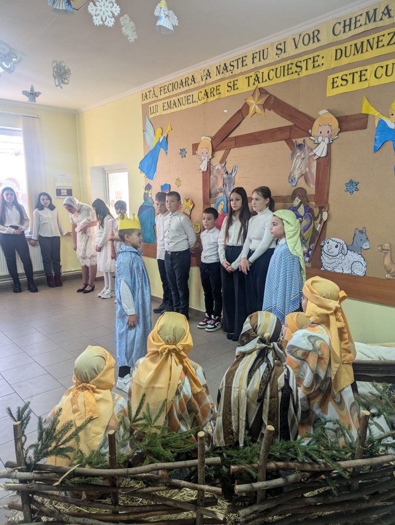 Children performing the Nativity Story at the community center.