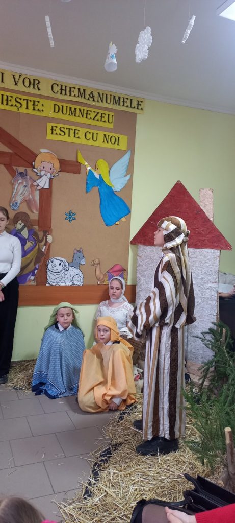 Children performing the Nativity Story at the community center.